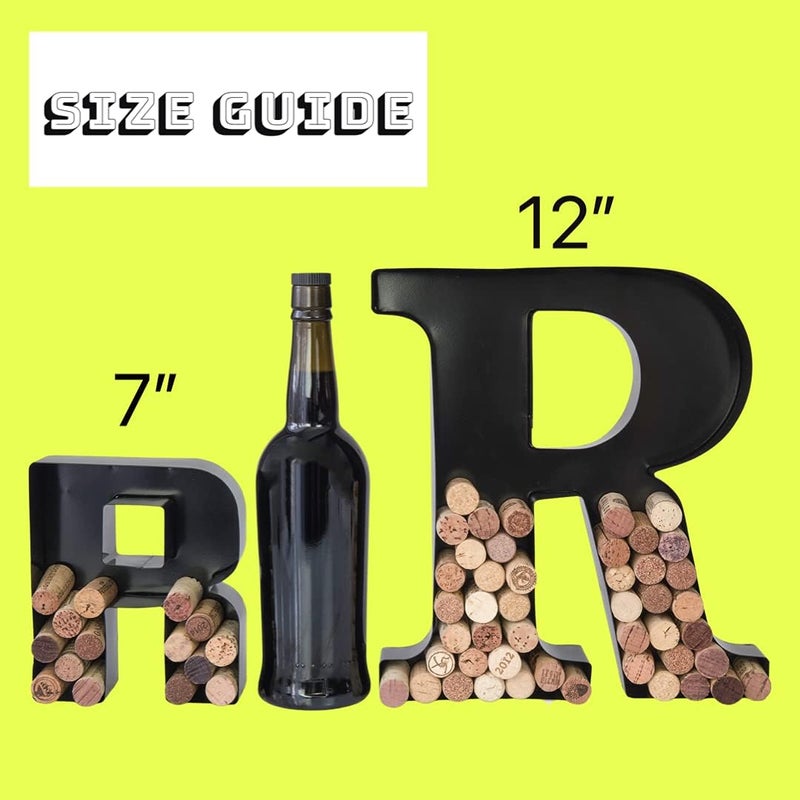 Made Easy Kit Metal Letter Wine Cork Keepsake Saver & Holder Monogram w/Free Wall Mount Kit A-Z (Letter E, Large) - Image 3